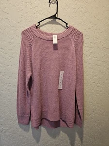 NWT Old Navy Women's Textured Sweater Size Med Orchid Haze Waffle Knit So Soft - Picture 1 of 4