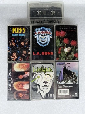 Vtg Rock Lot Of 7 Tapes- Kiss, L.A. Guns, Concrete Blonde, Nazareth, Scorpions Foto 1 de 4
