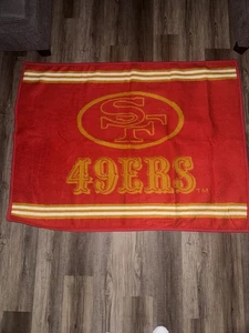 Vintage San Francisco 49ers Gold Red Biederlack  Tailgate Blanket 52x46 USA - Picture 1 of 8