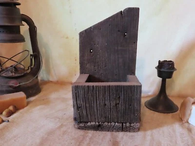 Primitive Reclaimed Wood Electric Candle Holder Folk Art Farmhouse #4 - Image 1 of 4