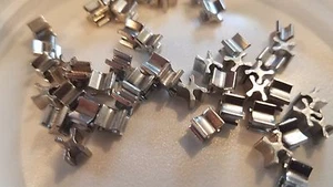 #5 X Shaped Zipper Bottom Stop PKG of 50 Nickel Closure - Picture 1 of 3