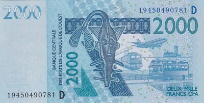 West African States, 2.000 Francs, 2019, UNC, p416D - Image 1 of 4