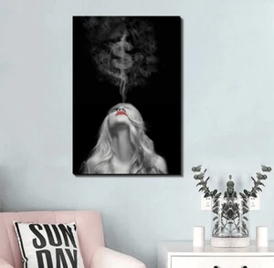 1pc Black & White Canvas Print Frameless Modern Wall Art Living Room Home Decor - Picture 1 of 3