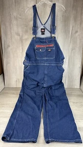 Dickies Denim Bib Overalls Blue Carpenter Jeans Mens XLR (Actual W45XL31) - Picture 1 of 22