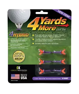 4 Yards More - Iron or Hybrid Golf Tees 6 Golf Tees - Improve your distance - Picture 1 of 3