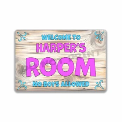 Harper Room Sign Bedroom Door Girls No BOYS ALLOWED Princess Sign or Sticker - Image 1 of 4