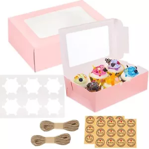 20 Pack Cupcake Boxes 6 Count with Window Muffin Box with Inserts Cake Boxes ... - Picture 1 of 5