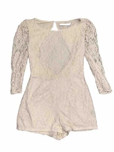 Ark & Co Beige Lace Open Back Romper M - Picture 1 of 4