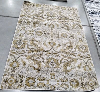 Tapete com manchas traseiras marfim/ouro 4' x 6', preço reduzido 1172744125 EVK238S-4 - Imagem 1 de 4