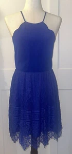 Abito donna DEAR MOON blu royal con bretelle fondo pizzo nuovo senza etichette junior 7 - Foto 1 di 8