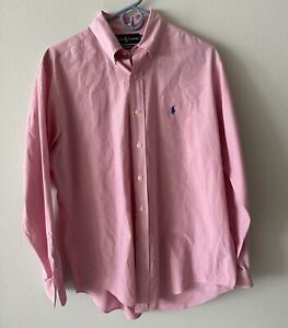 Polo Ralph Lauren Long Sleeve button down Pink Shirt Mens Medium Classic Fit