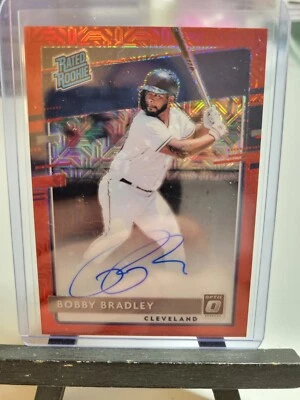 Bobby Bradley Rated Rookie Red Mojo 26/99 2020 Panini Donruss Optic Auto - Image 1 of 2