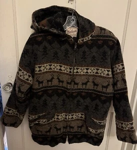 Vintage Wool Woolrich Deer Elk Zip Hooded Jacket Coat Size M Medium Made in USA - Bild 1 von 7