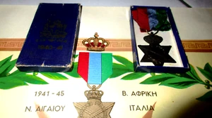 GREEK WW2 MIDDLE EAST CAMPAIGN STAR ROYAL MILITARY MEDAL 1941-45 & AWARD - Picture 1 of 6