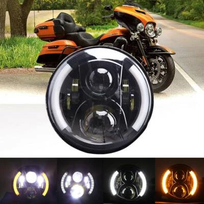 Faro proyector LED universal DOT de 7 pulgadas para motocicleta Harley Davidson EE. UU. Foto 1 de 4