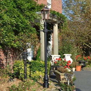 2.7m Copper Victorian Outdoor Garden Lamp Post and Lantern Set - Picture 1 of 4