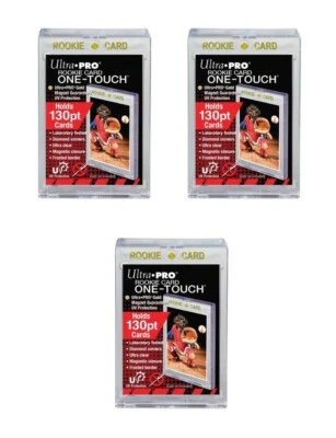(3-Pack) Ultra Pro One Touch 130pt GOLD ROOKIE Extra Thick Magnetic Card Holder - Image 1 of 2