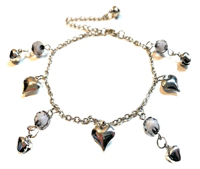 Cavigliera donna con ciondoli argento sonagli braccialetto caviglia da mare - Immagine 1 di 4