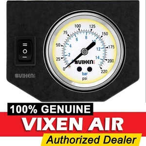 2" SINGLE NEEDLE PRESSURE AIR GAUGE LIGHT/BRACKET/SWITCH SUSPENSION 220PSI WHITE - Picture 1 of 8
