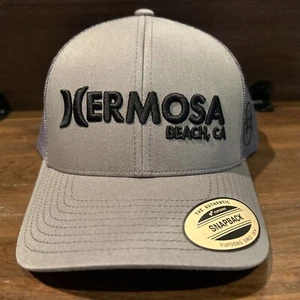 Hurley Gray Hermosa Beach, CA Trucker Snapback Hat Cap MSRP $32 - Picture 1 of 7