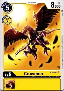 Crowmon BT4-043 Black Uncommon Ultimate Digimon CCG Card - Picture 1 of 2