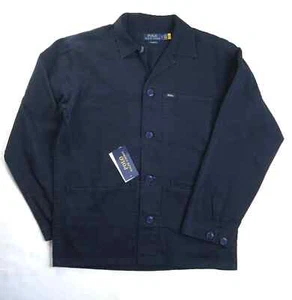 🔥RARE!🔥 Polo Ralph Lauren Mens Navy Blue Twill Cotton Utility Overshirt 🔥NWT! - Picture 1 of 15