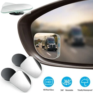 Auto Blind Spot Mirrors 2PCS - 360° Convex Wide Angle for Side & Rear View | USA - Picture 1 of 10