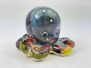 Vintage Whimsical Handcrafted Colorful Octopus Figurine Figure Ceramic - Picture 1 of 8