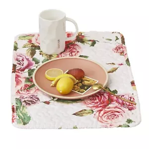 DaDa 4-teiliges Set romantische Rosen rosa Blumenmuster gesteppt Esszimmer Tischsets 13x19 - Bild 1 von 7