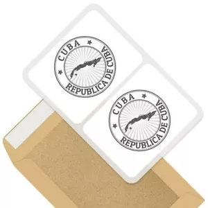 2 x rechteckige Aufkleber 7,5 cm BW - Republica de Cuba Karte Reise #40033 - Bild 1 von 9