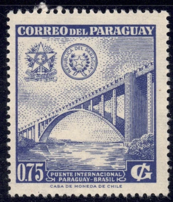 1961 Paraguay SC# 575 - International Bridge between Paraguay & Brazil - M-H - Image 1 of 2