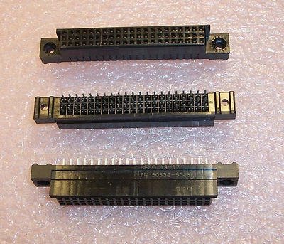 QTY (8) 63 POSITION (21x3) FEMALE BACK PLANE RECEPTACLES 2.54mm 50332-5063E BERG - Image 1 of 4