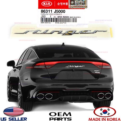 Placa de identificación cromada trasera emblema original tapa maletero STINGER Kia Stinger 2018-23 Foto 1 de 4