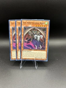 YU-GI-OH! 3x Evil Hero Infernal Rider SUDA-EN003 Common - Picture 1 of 1