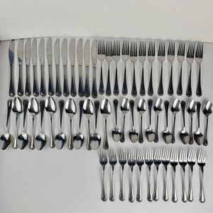Rogers Rose Trio Stainless Flatware Service For 12 Place Settings Lot 60 Piece - Picture 1 of 19