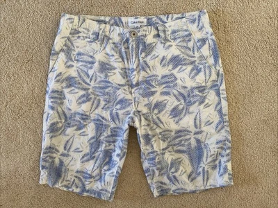 Шорты мужские Calvin Klein размер 34 синие белые хлопчатобумажные пляжные для променада улицы - Изображение 1 из 3
