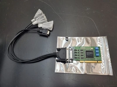 MOXA CP-114UL RS232 422 485 serial card 4-port PCIE slot DB9 Breakout Cable - Image 1 of 4
