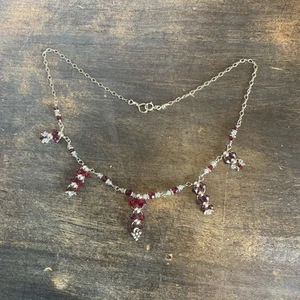 14 karat gold Necklace Red Drop 14k - Picture 1 of 4