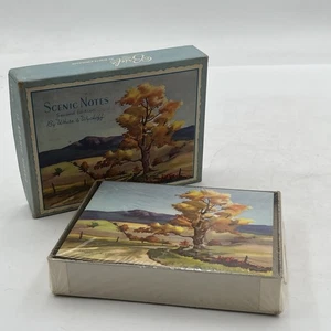 12 Scenic Notes By White & Wyckoff Landscape Watercolors 1960s Stationery - Bild 1 von 9