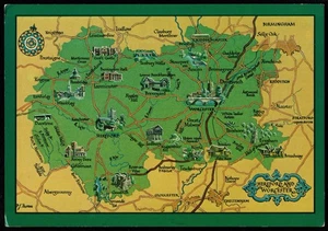 Hereford And Worcester Map View Postcard - Picture 1 of 2