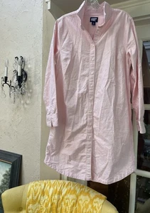 Vestido Camisa Lands' End Para Mujer Rayas con Botones M Rosa Clásico Preparación Boho - Imagen 1 de 17