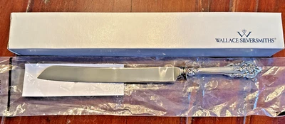 NUEVO EN CAJA Grande Baroque por Wallace cuchillo de pastel de boda de plata esterlina 12 1/2" Foto 1 de 4