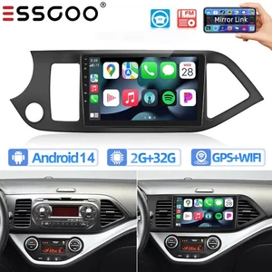 2+32GB For Kia Picanto 2012-2016 Car Stereo Radio Android 14 GPS Navi WIFI BT - Picture 1 of 12