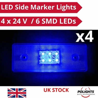 Luz de marcador lateral LED 24V empotrada 4 piezas para camionetas MAN DAF... - Imagen 1 de 4