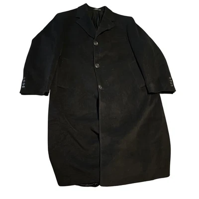 Chaps Ralph Lauren Mens Wool Blend Black Full Length Overcoat 42SH - Image 1 of 4