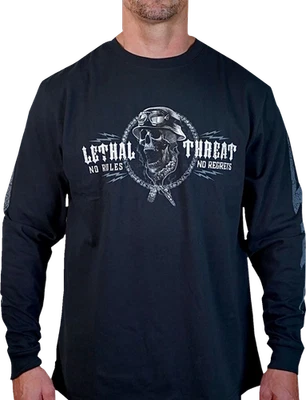 LETHAL THREAT LS20889XL Flash and Bones Long-Sleeve T-Shirt - Black - XL - Image 1 of 2