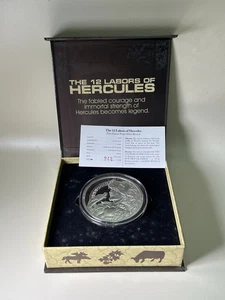 12 Labors of Hercules 5 oz .999 Feinsilbermedaille mit Zertifikat und Box 500 Auflage - Bild 1 von 4