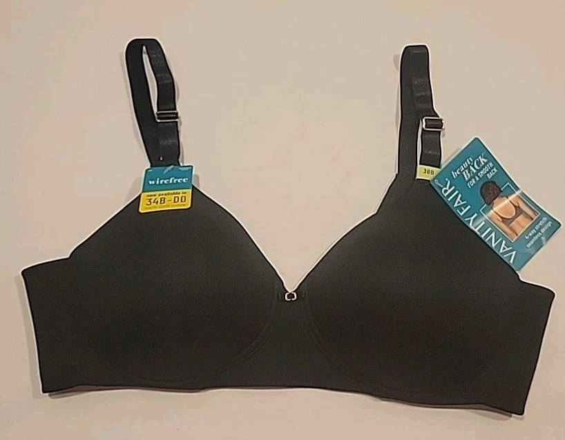 Sujetador Vanity Fair Beauty espalda sin aros talla 38B negro estilo 72345 nuevo con etiquetas Foto 1 de 4