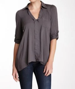 Pleione Sharkbite Hem Pocket Blouse Size Small - Picture 1 of 9