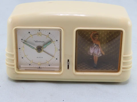 Vintage Waltham Spinning Ballerina Bakelite Wind Up Alarm Clock - AS-IS Cover